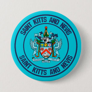 Saint Kitts and Nevis Round Emblem Button