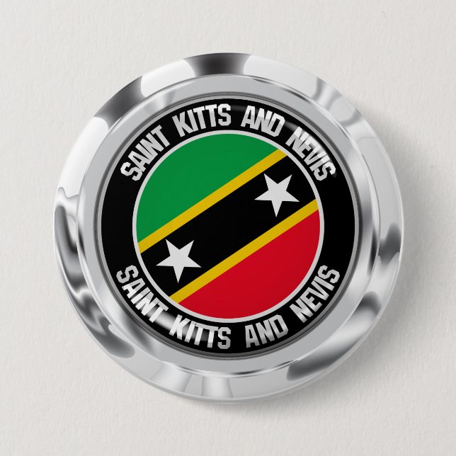 Saint Kitts and Nevis Round Emblem Button (Front)