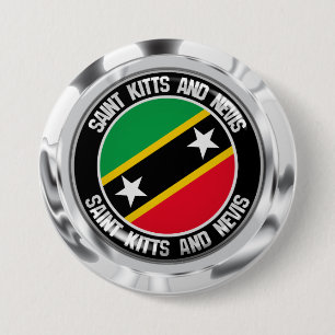 Saint Kitts and Nevis Round Emblem Button