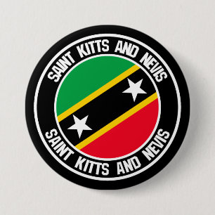 Saint Kitts and Nevis Round Emblem Button
