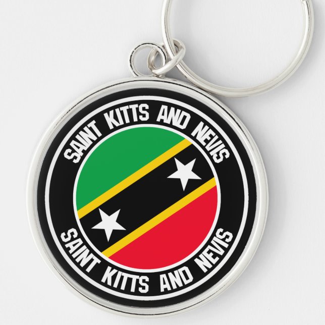 Saint Kitts and Nevis Round Emblem Keychain (Front)