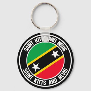 Saint Kitts and Nevis Round Emblem Keychain