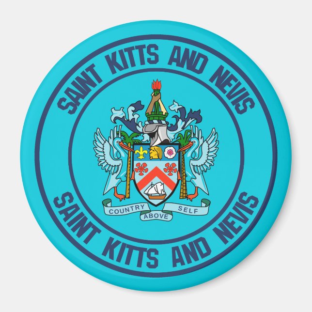 Saint Kitts and Nevis Round Emblem Magnet (Front)