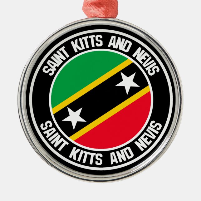 Saint Kitts and Nevis Round Emblem Metal Ornament (Front)