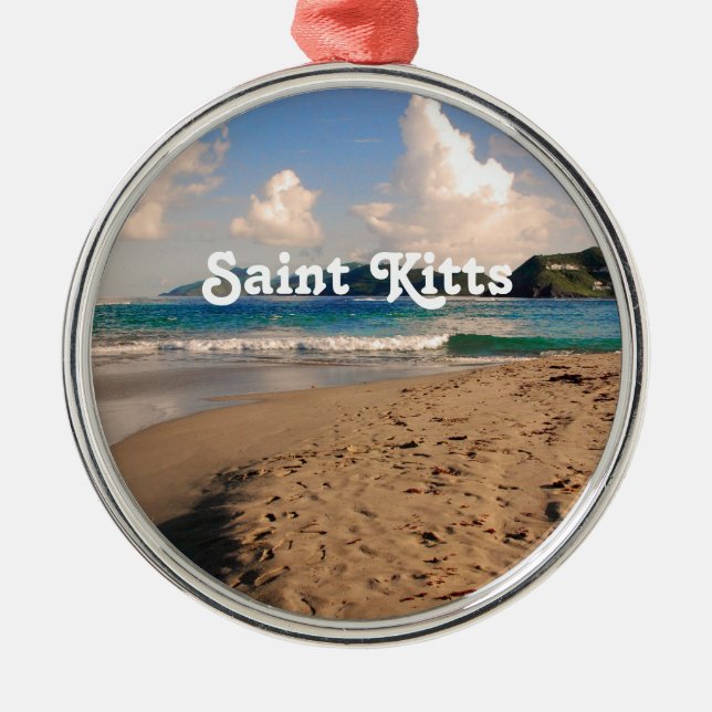 Saint Kitts Beach Metal Ornament (Front)