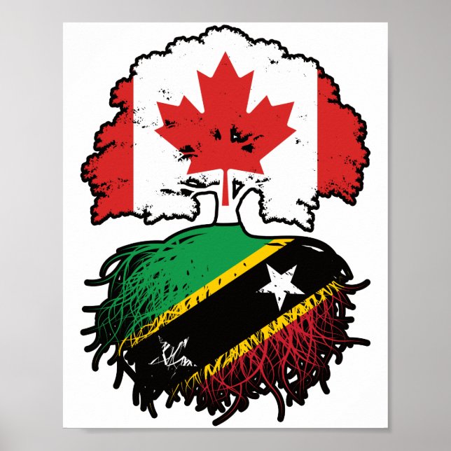 Saint Kitts Kittitian Canadian Canada Tree Roots Poster (Front)