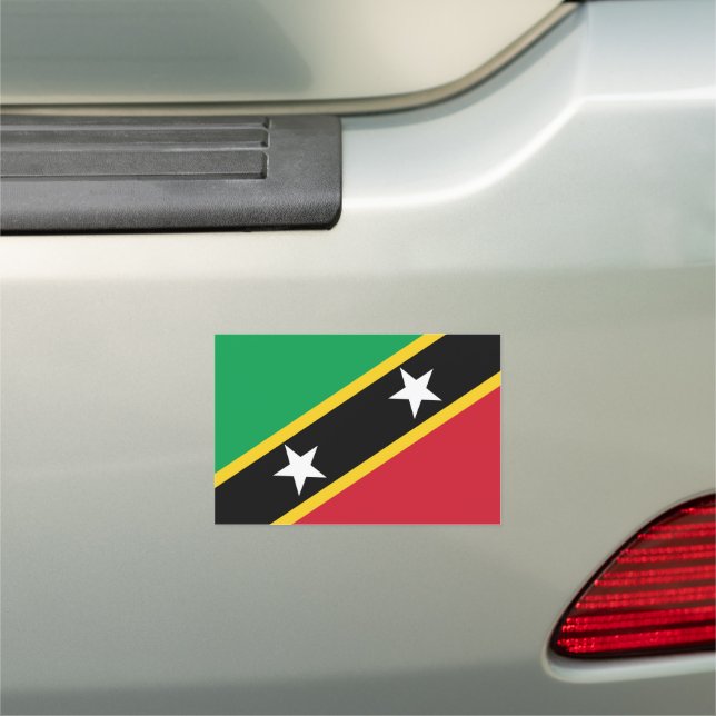 Saint Kitts & Nevis Flag Car Magnet (In Situ)