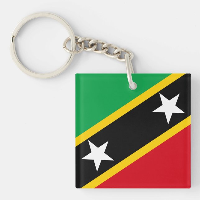 Saint Kitts & Nevis Flag  Keychain (Front)