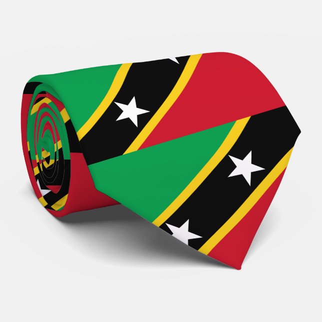 Saint Kitts & Nevis flag Neck Tie (Rolled)