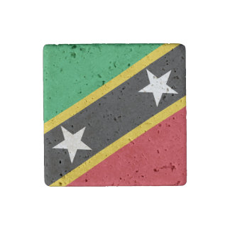 Saint Kitts & Nevis Flag Stone Magnet