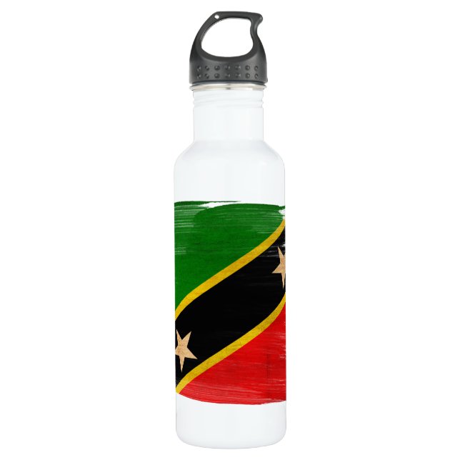 Saint Kitts Nevis Flag Water Bottle (Front)