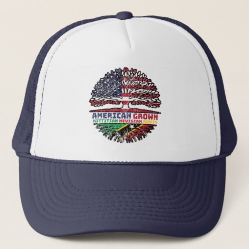 Saint Kitts Nevis Kittitian Nevisian American USA Trucker Hat