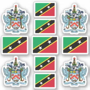 Saint Kitts symbols / coat of arms and flag Sticke Sticker