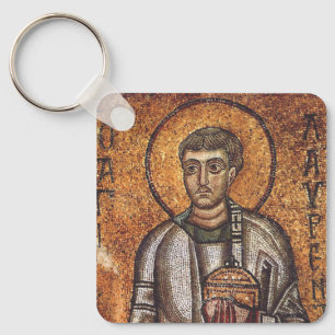 Saint Lawrence Orthodox Mosaic Art Print Keychain