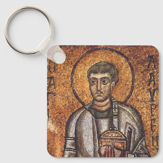Saint Lawrence Orthodox Mosaic Art Print Keychain (Front)