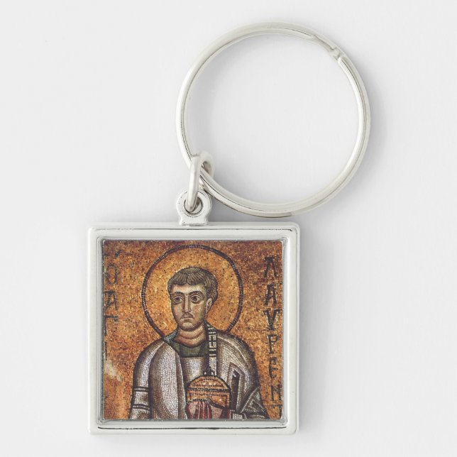 Saint Lawrence Orthodox Mosaic Art Print Keychain (Front)