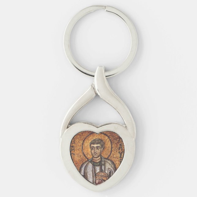 Saint Lawrence Orthodox Mosaic Art Print Keychain (Front)