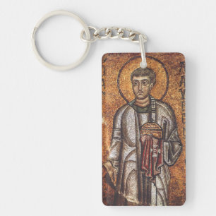 Saint Lawrence Orthodox Mosaic Art Print Keychain