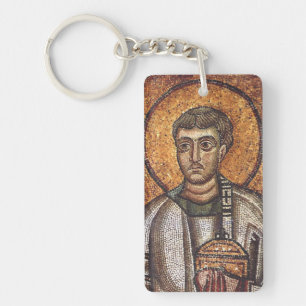 Saint Lawrence Orthodox Mosaic Art Print Keychain