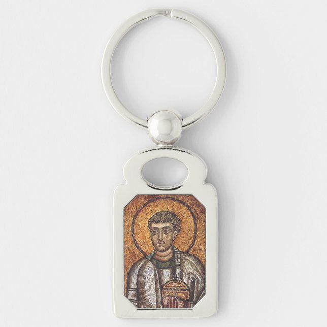 Saint Lawrence Orthodox Mosaic Art Print Keychain (Front)