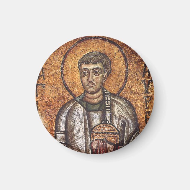 Saint Lawrence Orthodox Mosaic Art Print Magnet (Front)