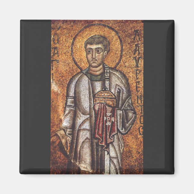 Saint Lawrence Orthodox Mosaic Art Print Magnet (Front)