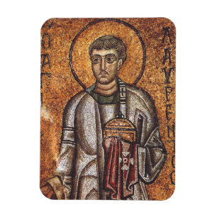 Saint Lawrence Orthodox Mosaic Art Print Magnet