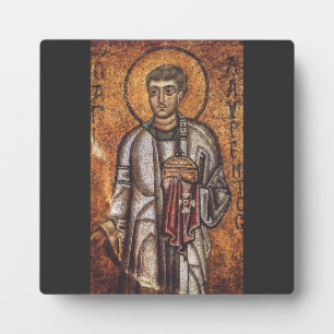Saint Lawrence Orthodox Mosaic Art Print Plaque