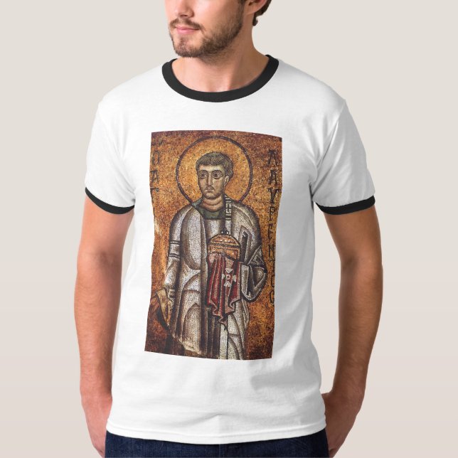 Saint Lawrence Orthodox Mosaic Art Print T-Shirt (Front)