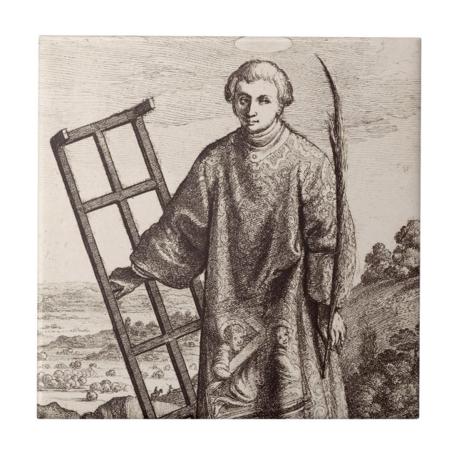 Saint Lawrence patron saint archive Ceramic Tile (Front)