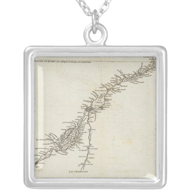 Saint Lawrence River in Canada Silver Plated Necklace (Front)