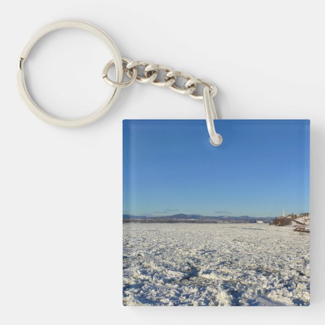 Saint Lawrence River in Winter, Quebec, Canada Keychain (Front)