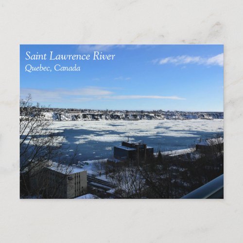 Saint Lawrence River in Winter Quebec Canada Postcard