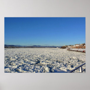 Saint Lawrence River in Winter, Quebec, Canada Poster