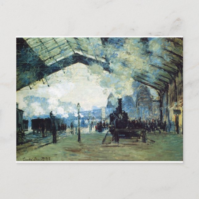 Saint-Lazare Gare, Normandy Train by Claude Monet Postcard (Front)