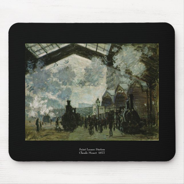 Saint Lazare Station by Claude Monet Mouse Pad (Front)