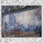 Saint Lazare Train Station by Claude Monet Jigsaw Puzzle<br><div class="desc">La Gare Saint-Lazare, Exterior View (1877) by Claude Monet is a vintage impressionism fine art painting, part of a 12 painting series. The Gare Saint-Lazare, one of Paris’s largest and busiest train stations. About the artist: Claude Monet was a founder of the French impressionist painting movement with most of his...</div>