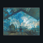 Saint Lazare Train Station by Claude Monet Postcard<br><div class="desc">The Gare Saint-Lazare, aka Interior View of the Gare Saint-Lazare, the Auteuil Line (1877) by Claude Monet is a vintage impressionism fine art painting, part of a 12 painting series. The artwork features a passenger platform of the Gare Saint-Lazare, one of Paris’s largest and busiest train stations. About the artist:...</div>