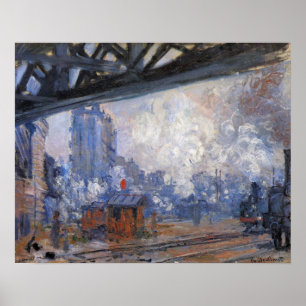 Saint Lazare Train Station by Claude Monet Poster