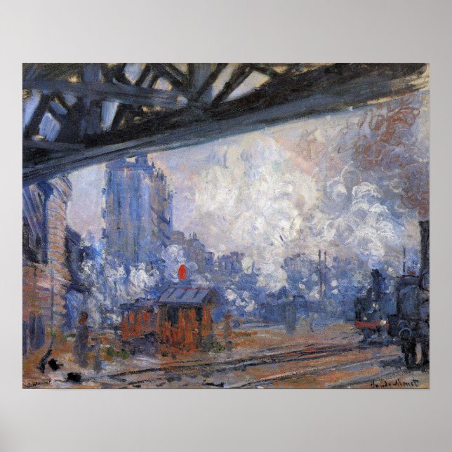 Saint Lazare Train Station by Claude Monet Poster (Front)