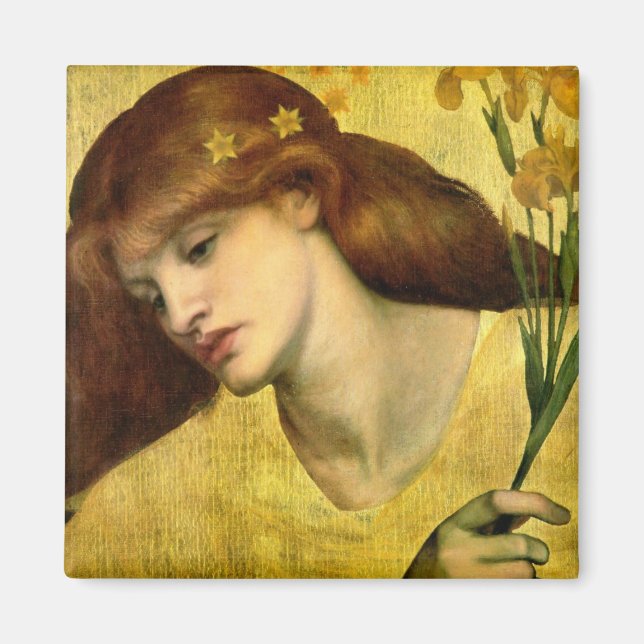 Saint Lily [Sancta Lilias] (by Gabriel Rossetti) Magnet (Front)