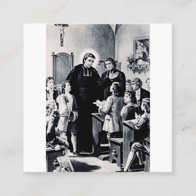 Saint Louis de Montfort French priest Square Business Card (Front)