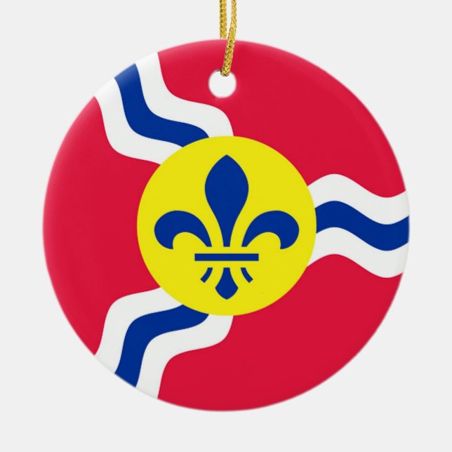 Saint Louis Flag, St Louis, Christmas Ornament, Ceramic Ornament (Front)