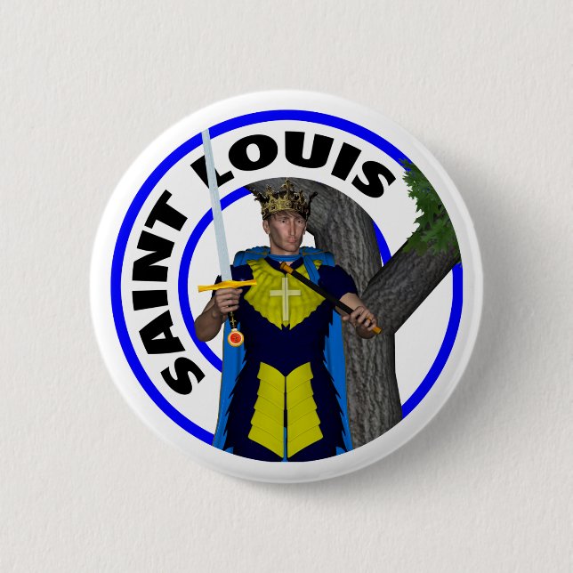Saint Louis IX King of France Button (Front)