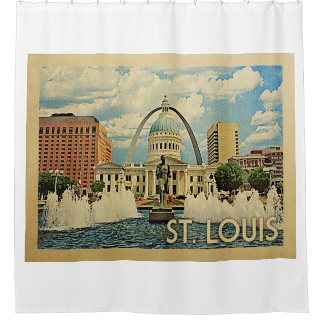 Saint Louis Missouri Vintage Travel Shower Curtain (Front)