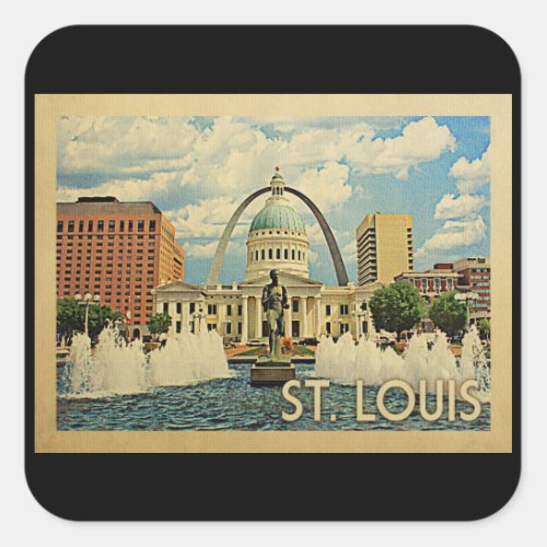 Saint Louis Missouri Vintage Travel Square Sticker