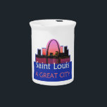 SAINT LOUIS MO DRINK PITCHER<br><div class="desc">St. Louis Gateway of the West A Great City Saint Louis Missouri MO Arch State Landscape Skyline Boulder</div>
