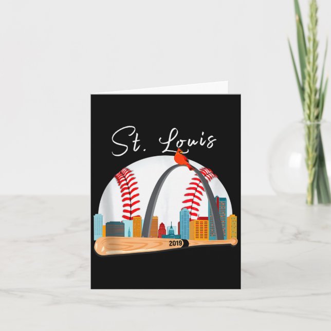 Saint Louis Red Cardinal New Skyline Ball Design T Card (Front)