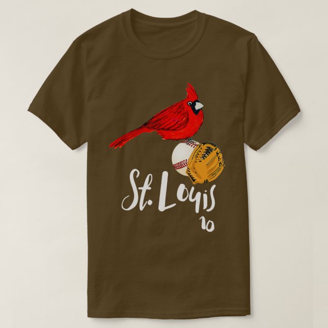 Saint Louis Red Cardinal  Number 10 Baseball Art  T-Shirt (Design Front)