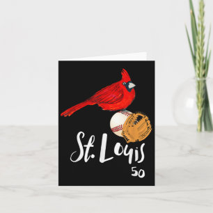 Saint Louis Red Cardinal Number 50 Baseball Art  Card